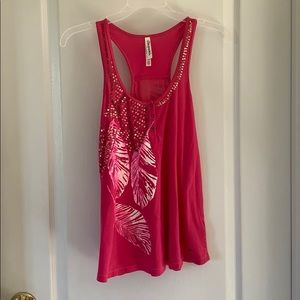 Pink leaf Button tank